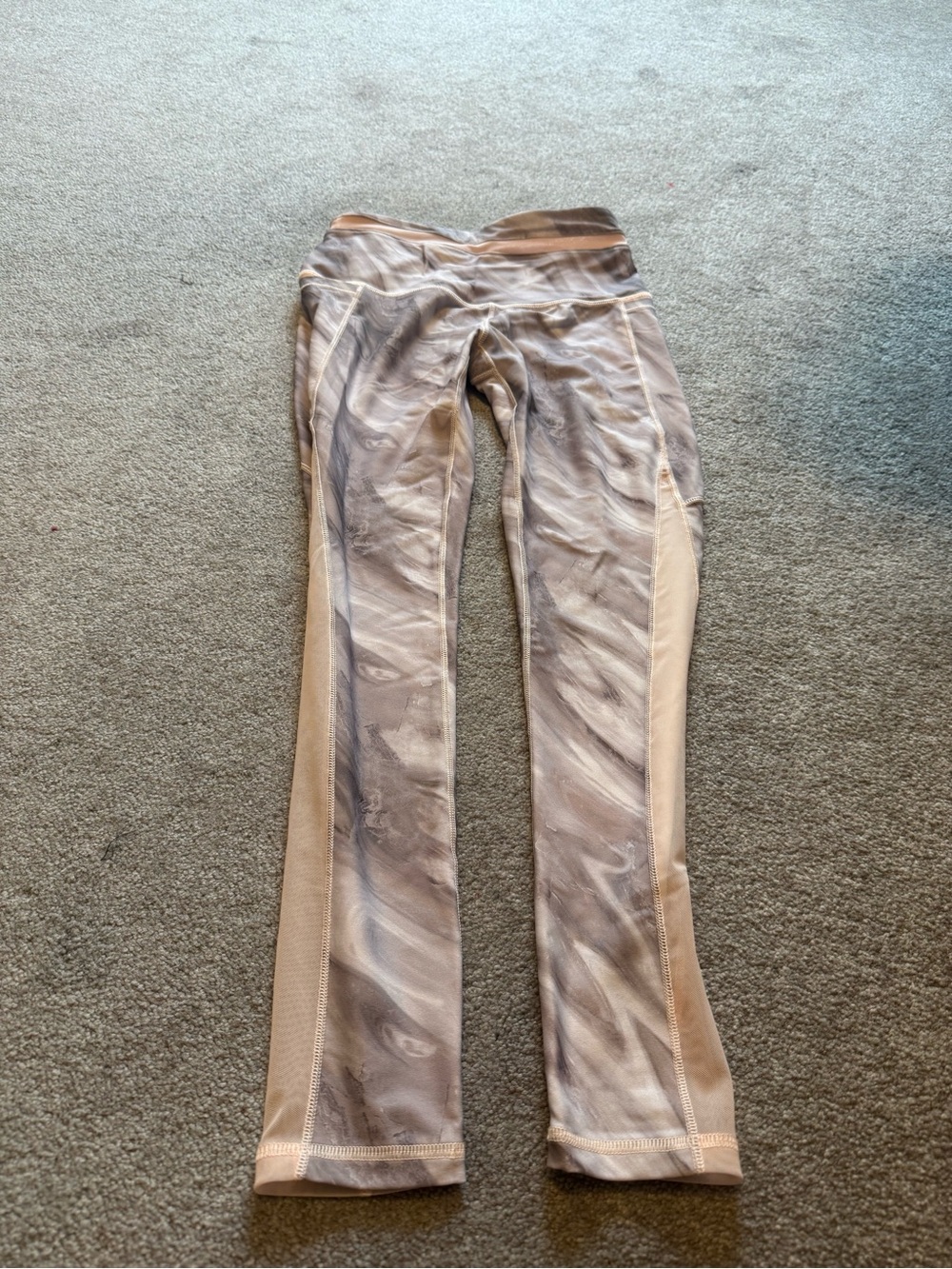Beige Marble Active Leggings kids extra large